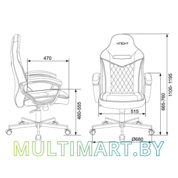 Кресло компьютерное Knight Viking 6 B Fabric (черный) картинка 6